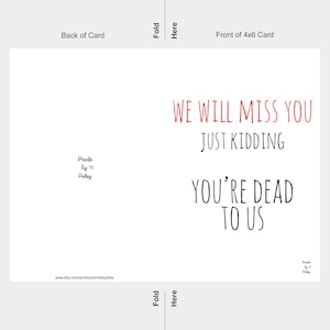 Going Away Card, Farewell Card, Funny Goodbye Card, Leaving Card, Funny ...