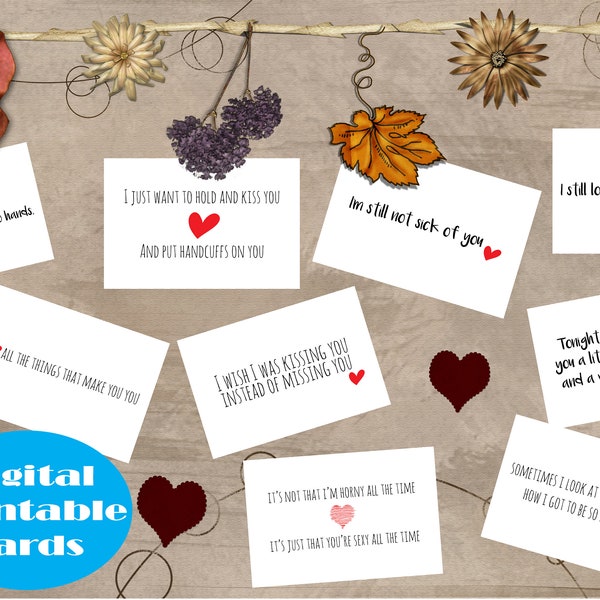 Mini Love Notes, Sexy Love Notes, Naughty Love Notes, Love Notes For Him, Naughty Coupons, Love Coupons, Valentines Day Cards,  Printable