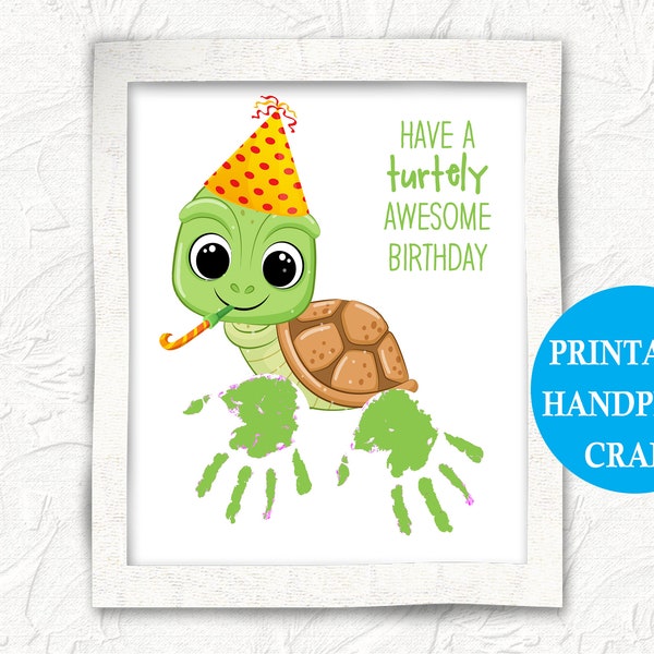 Printable Birthday Handprint Art For Dad, Mum, Grandpa, Grandma, Child Handprint Gift, Day Care Handprint Craft, Preschool Activity, Kids