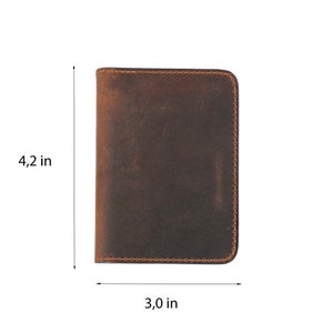 Cartera de cuero personalizada para hombre, diseño delgado con bolsillo frontal, tarjetero minimalista, cartera de cuero para hombre. imagen 9