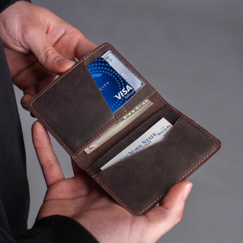 Mens Wallet, Leather Wallet, Minimalist Personalized Wallet, Bifold Wallet, Stylish Wallet, Wallet Men, Travel wallet Cinnamon
