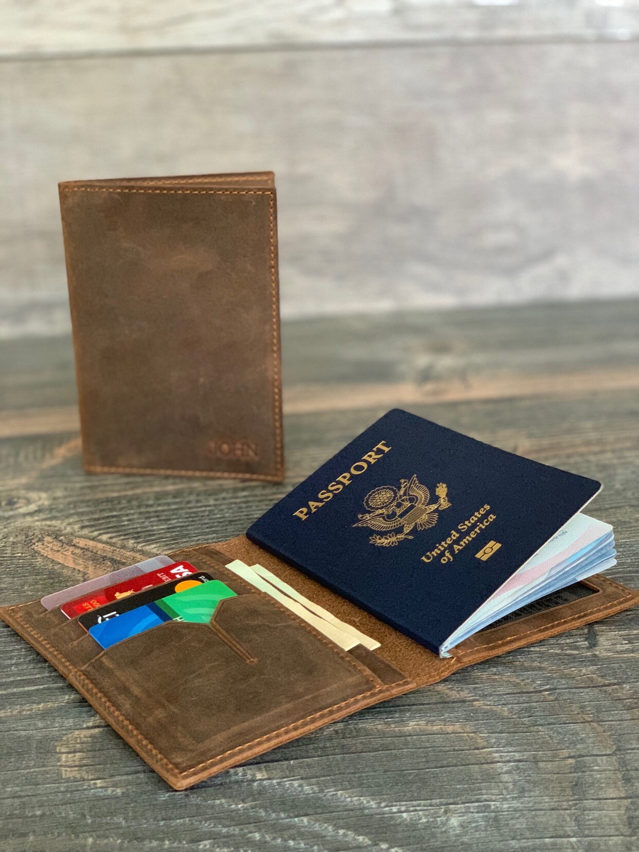 Leather Passport Holder, Personalize Leather Passport cover, Travel