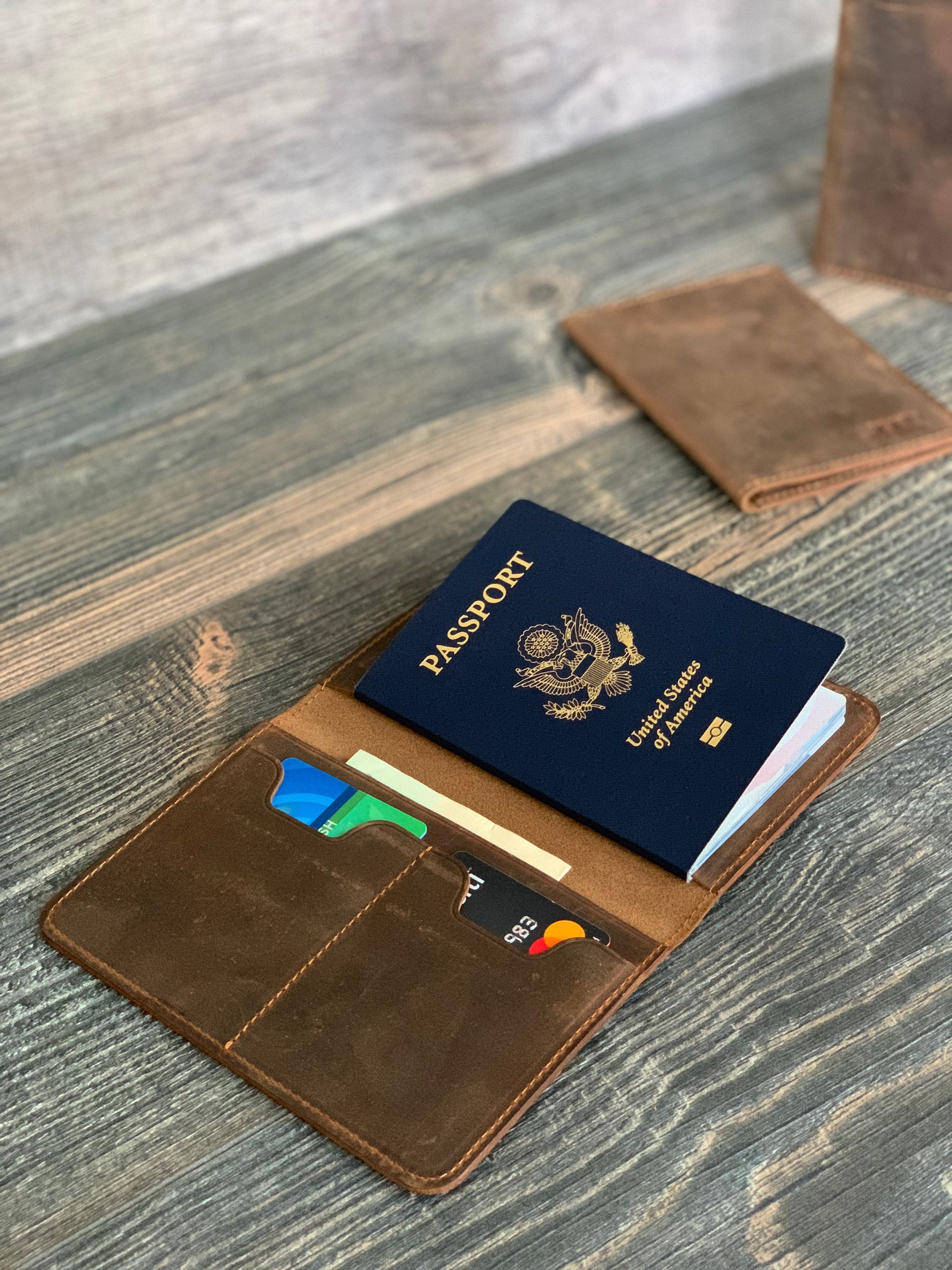 Slim Leather Passport Wallet