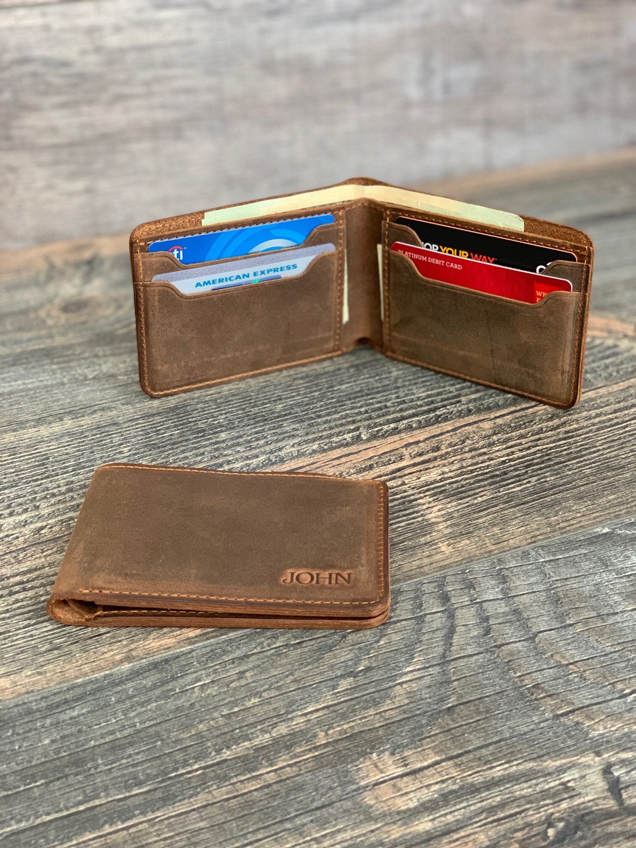 Fathers Day Gift for Dad, PERSONALIZED LEATHER wallet for men ...