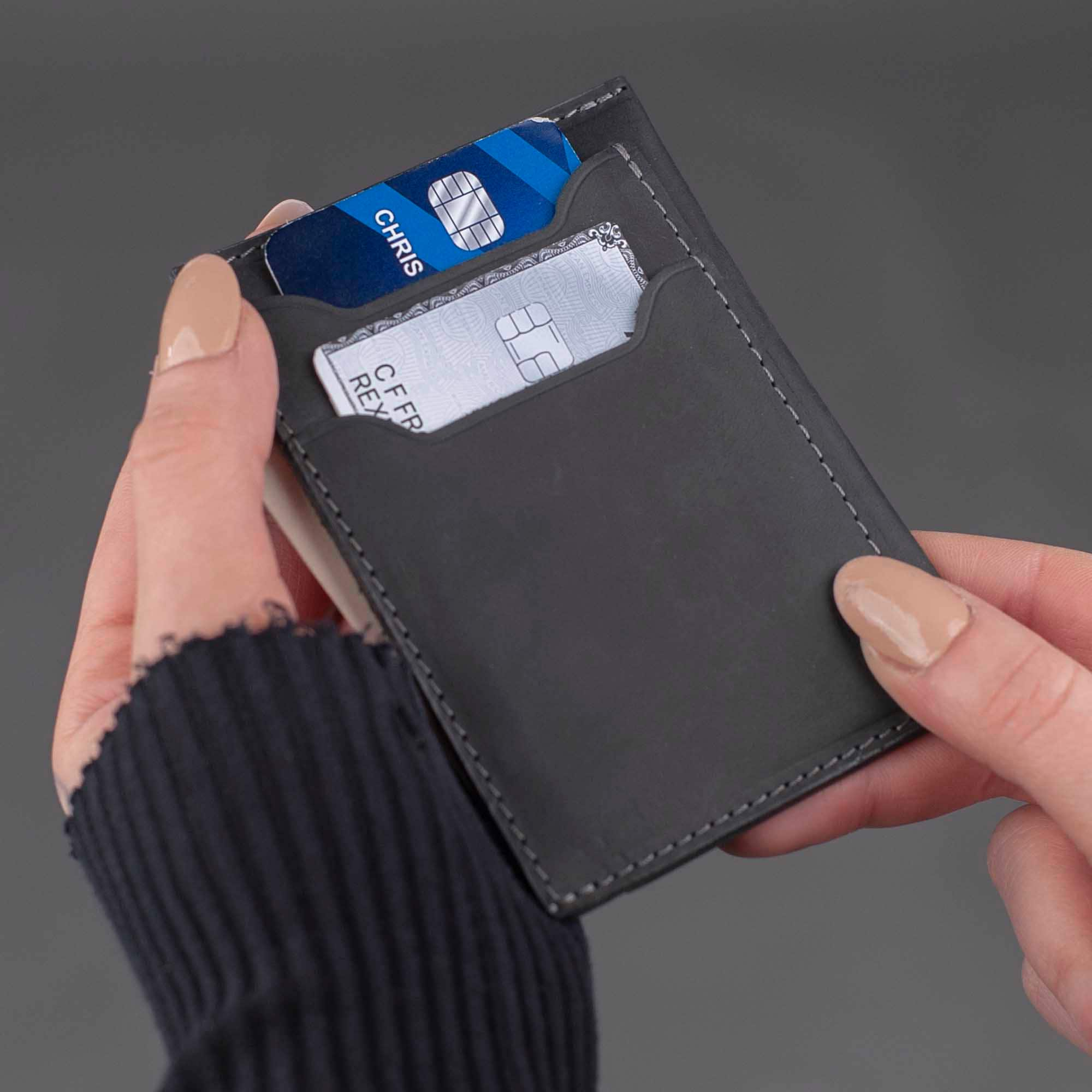 Men's faux leather slim wallet – Annette Rose Co Ltd