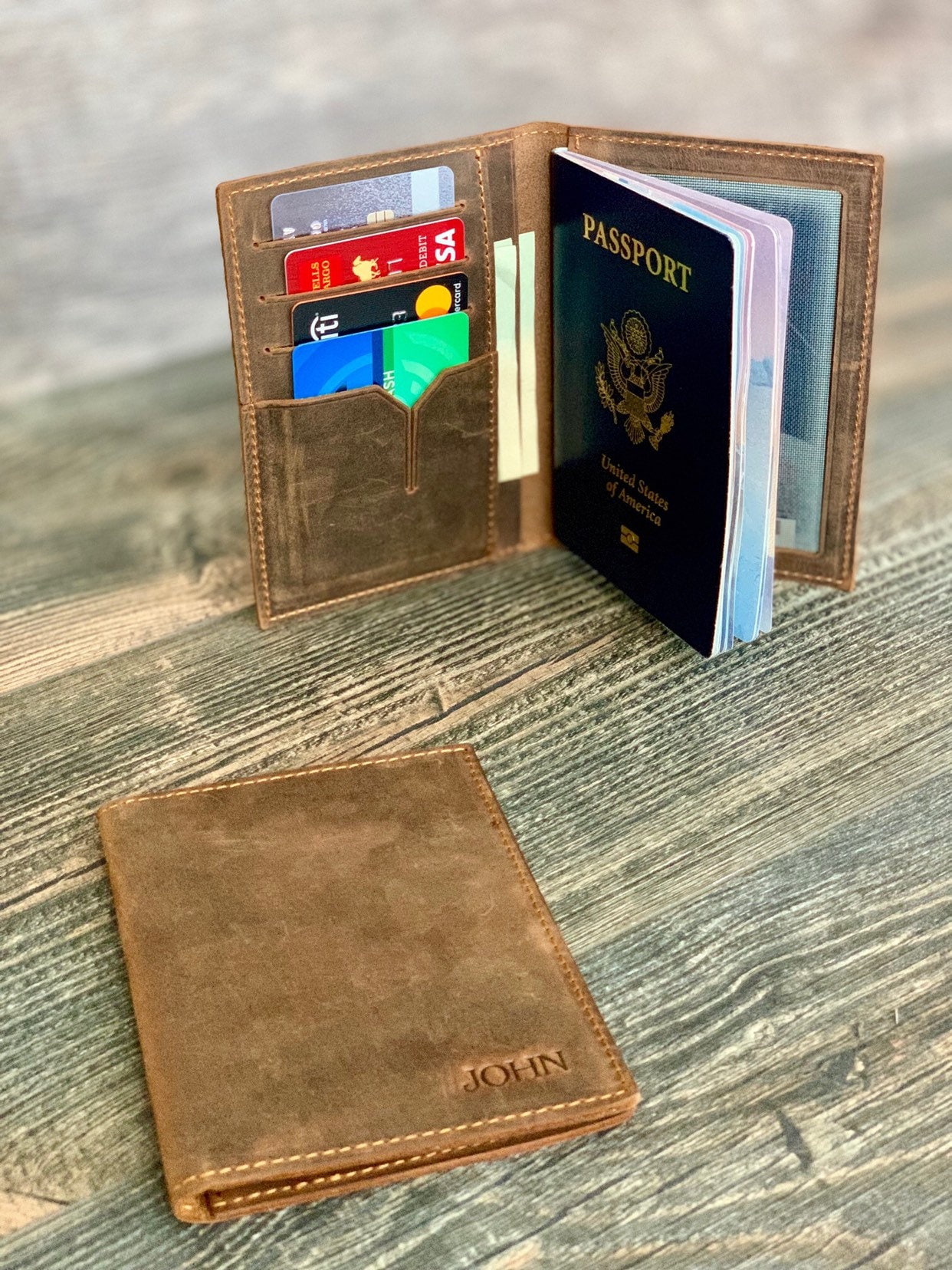 Leather Passport Holder, Personalize Leather Passport cover, Travel