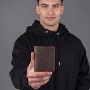 Mens Wallet, Leather Wallet, Minimalist Personalized Wallet, Bifold Wallet, Stylish Wallet, Wallet Men, Travel wallet image 4