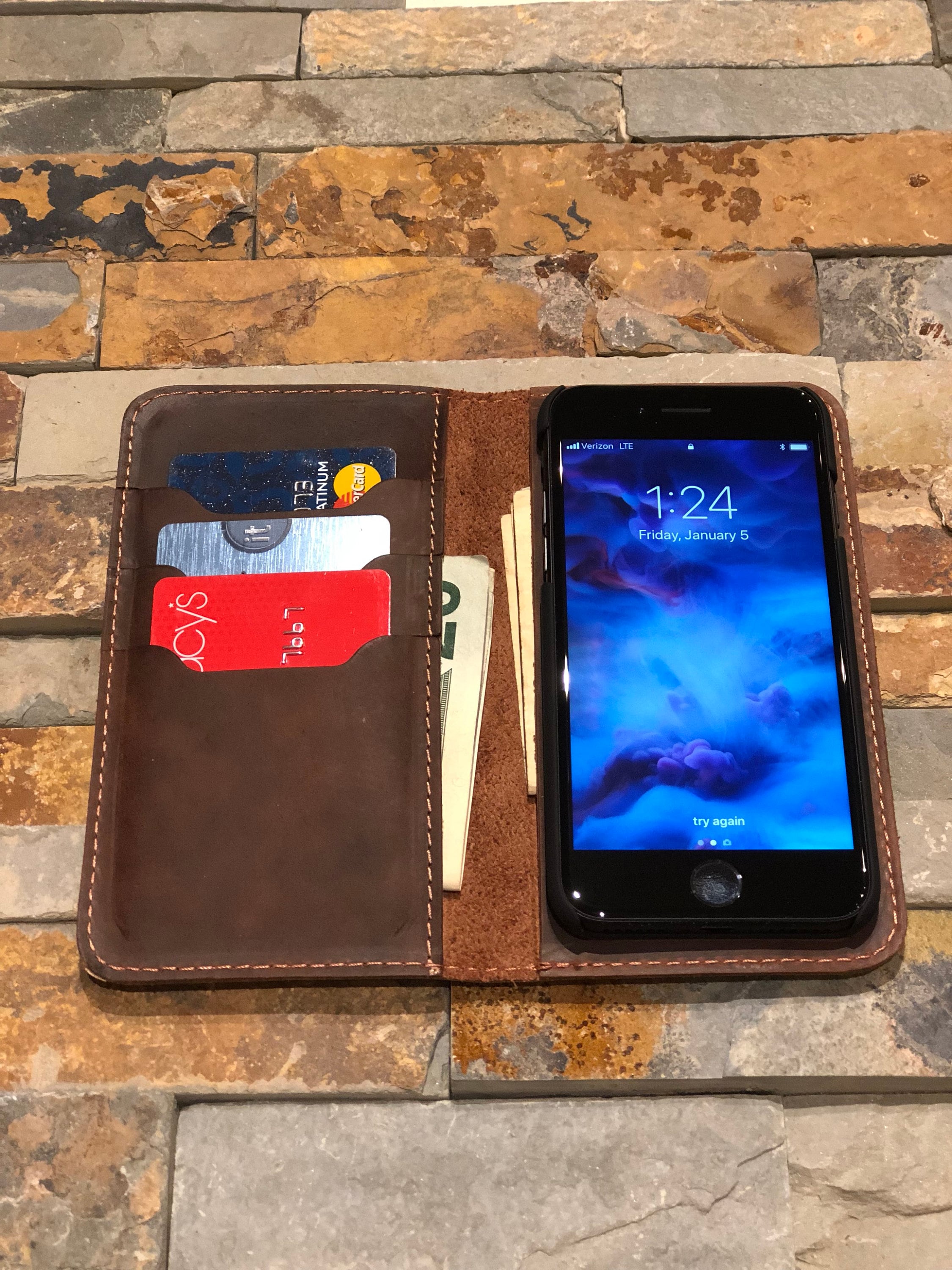 Hortory designer LV iPhone case with magnetic flip wallet card