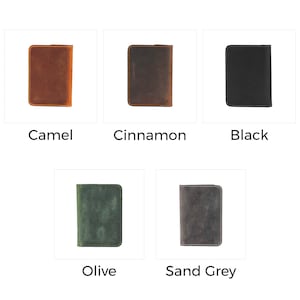 Cartera de cuero personalizada para hombre, diseño delgado con bolsillo frontal, tarjetero minimalista, cartera de cuero para hombre. Sand Grey