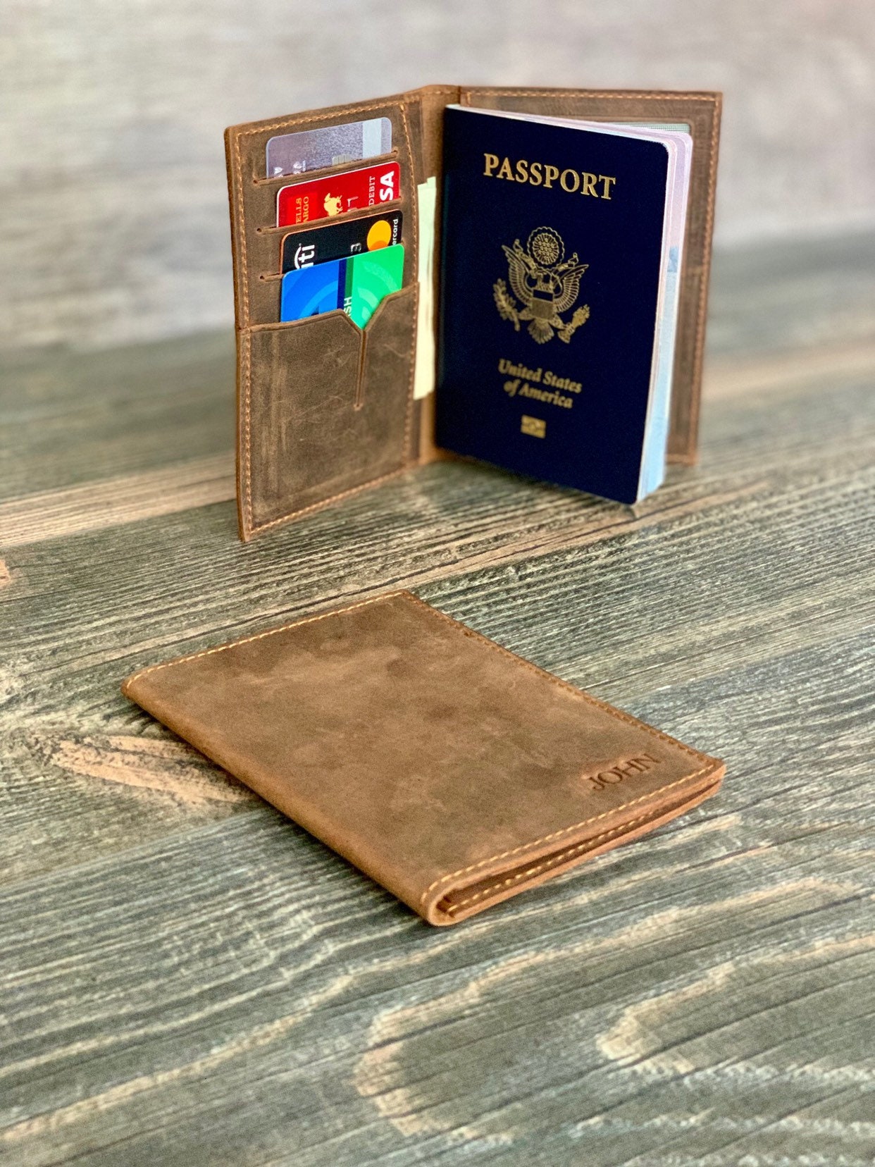 Leather Passport Holder, Personalize Leather Passport cover, Travel