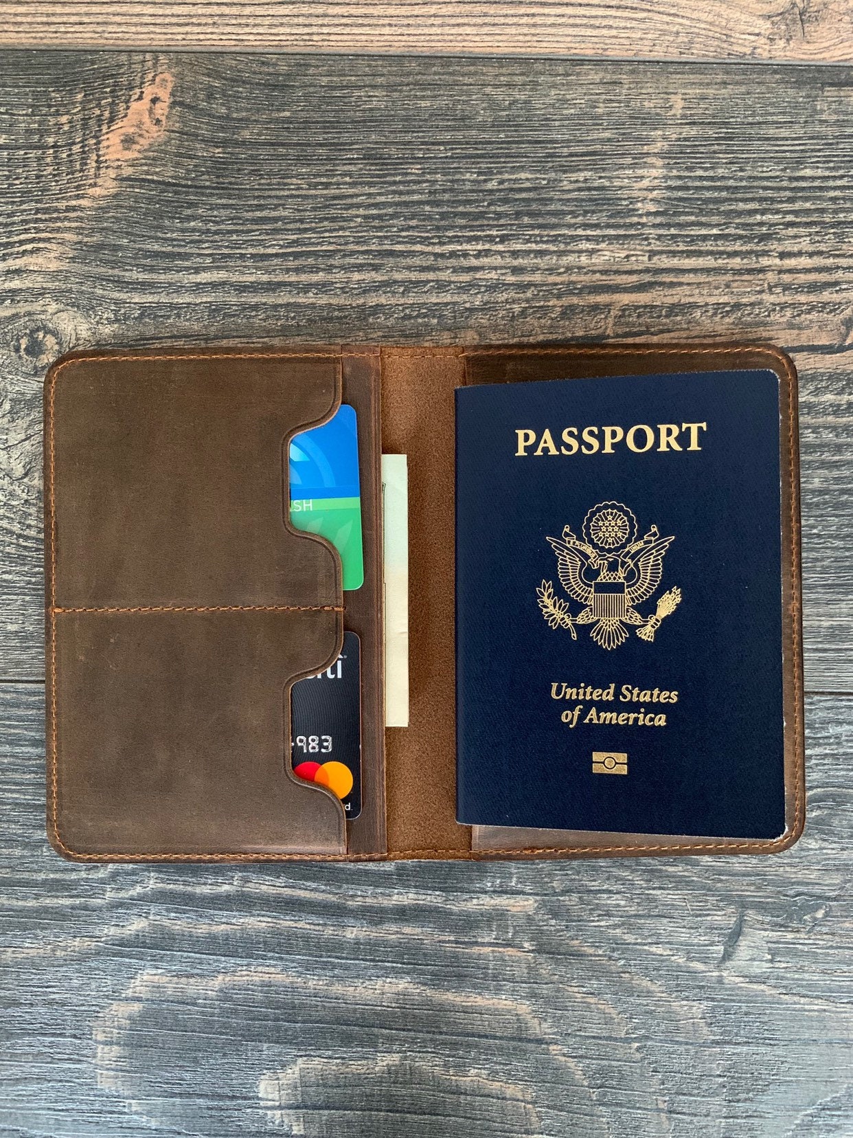 Personalized Leather Passport Holder