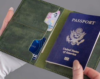 Cartera de pasaporte de cuero, cartera de pasaporte, cartera de viaje, funda de pasaporte, porta pasaporte de cuero, cartera de documentos