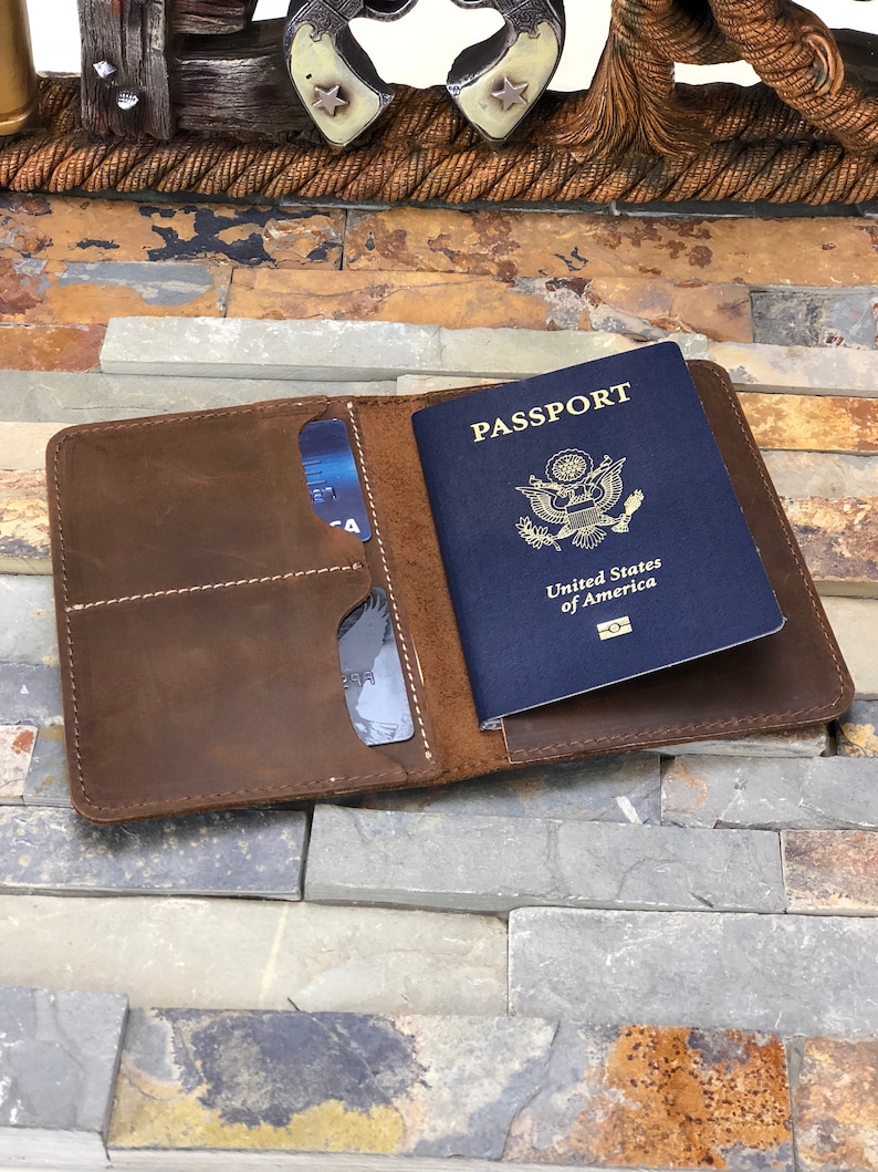 Slim passport wallet with two slots leather passport wallet Etsy