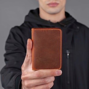 MENS WALLET, PERSONALIZED Leather Wallet, Front Pocket Slim Design Leather Wallet,Minimalist Credit Card Wallet,Man Leather Wallet image 3
