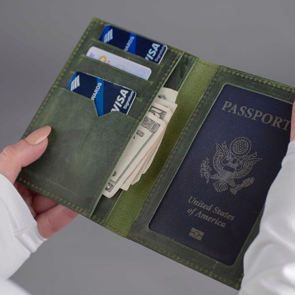 Leather Passport Wallet•Passport Holder•Passport Case•Personalize Passport Cover•Leather Wallet•Wallet•Travel Gift
