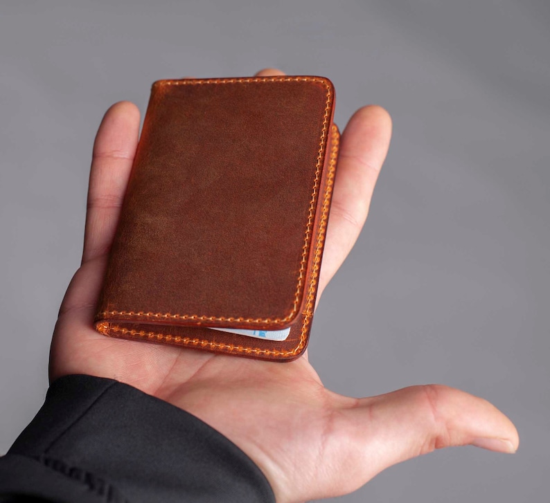 MENS WALLET, PERSONALIZED Leather Wallet, Front Pocket Slim Design Leather Wallet,Minimalist Credit Card Wallet,Man Leather Wallet image 4