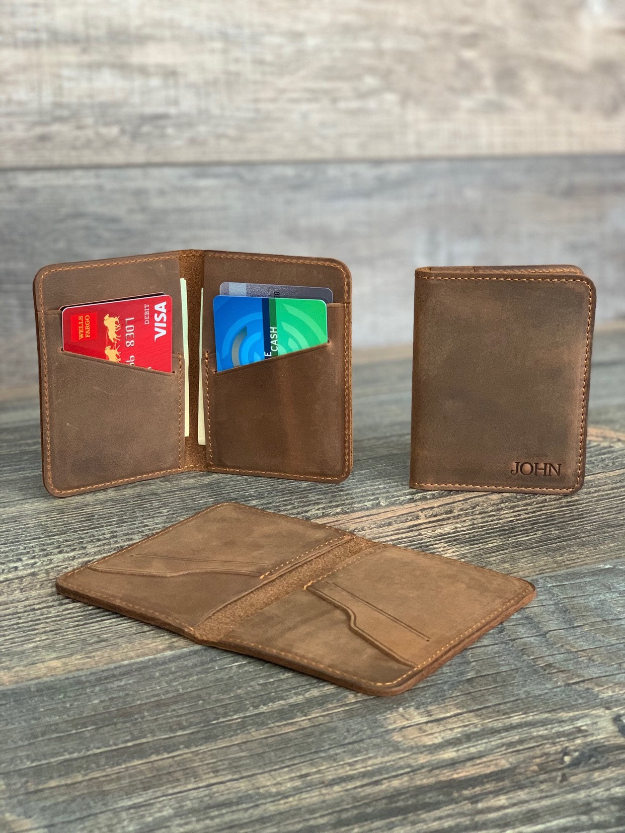 MENS WALLET, PERSONALIZED Leather Wallet, Front Pocket Slim Design