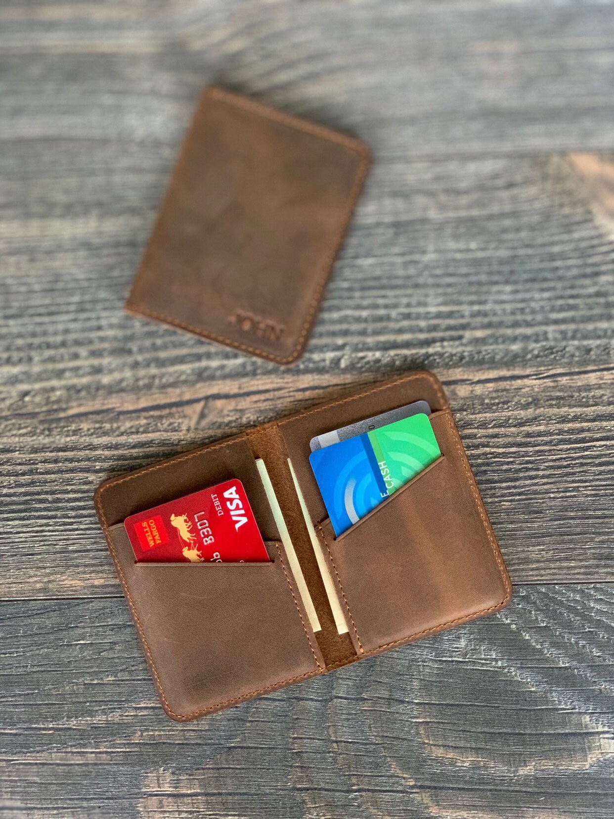 Minimalist PU Leather Credit Card Holder – Front Pocket Slim Wallet For Men & Women – Solid, Folding