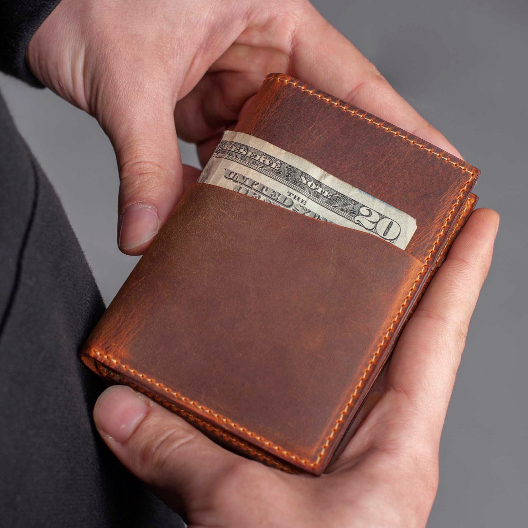 SMALL WALLET Mens Wallet Personalized Wallet Personalized Slim Front