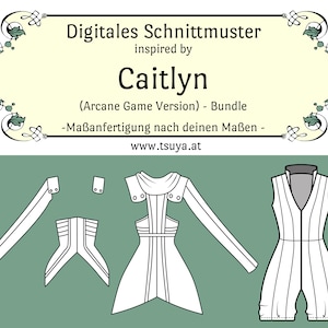 Caitlyn Cosplay Sewing Pattern League of Legends (Bundle Game Version) | custom measurements | PDF