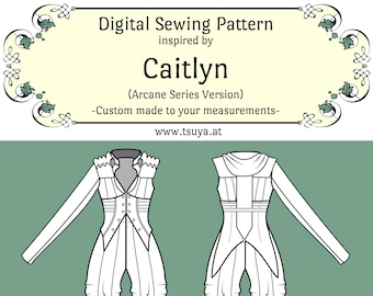 Arcane Caitlyn Cosplay (Series)(League of Legends) inspired Sewing Pattern | custom measurements | PDF