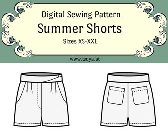 Highwaist Summer Shorts | sewing pattern | size XS - XXL | PDF