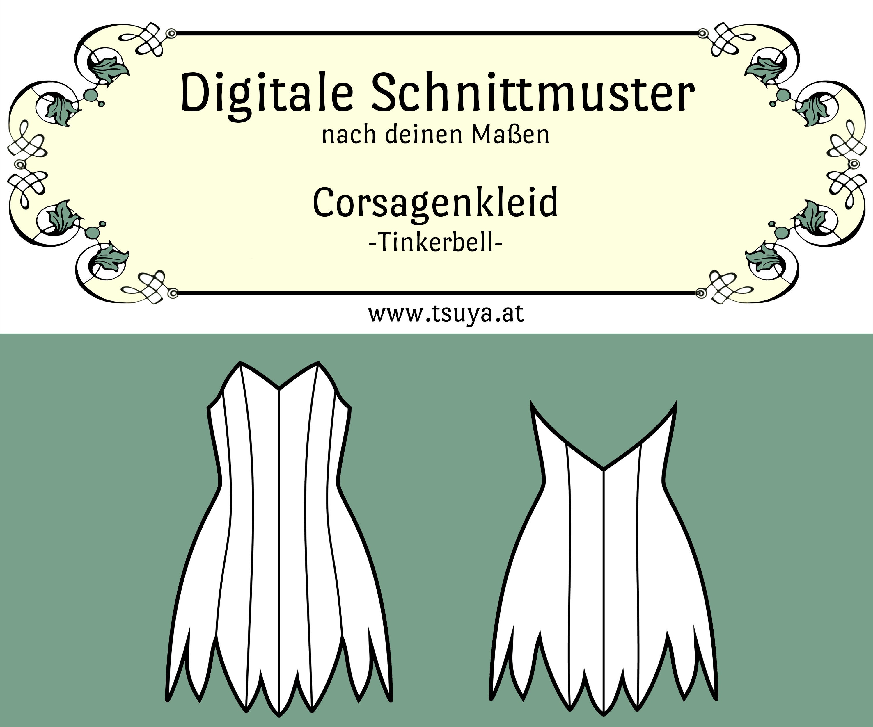 tinkerbell corset dress PDF| Corset Dress Inspired by Tinkerbell | Custom Made Sewing Pattern