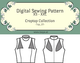 PDF | XS-XXL Croptop summer top Sewing Pattern