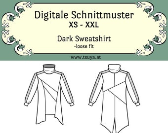 PDF | XS-XXL Sweatshirt Postapocalyptic Dune Cyberpunk Sewing Pattern