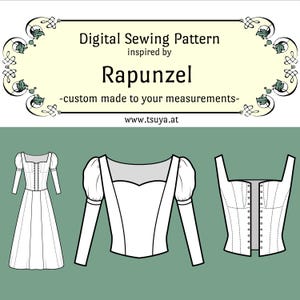 Rapunzel inspired Sewing Pattern | custom measurements | PDF