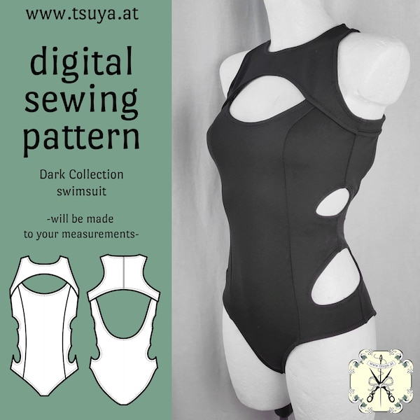Cyberpunk Swimsuit Sewing Pattern | Techwear Style | will be made to your measurements | PDF