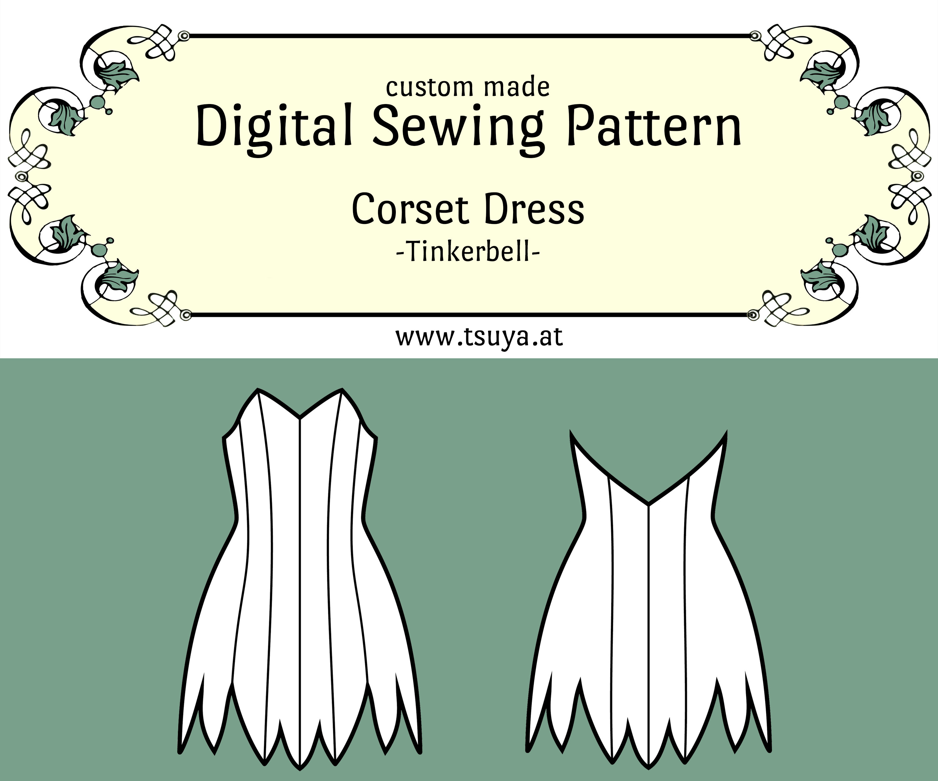 tinkerbell corset dress Sewing Pattern | Cosplay | Made to Your Measurements | PDF tinkerbell outfit ideas Beacall Mini Dress | Size:10 / 6XL / 2X A mischievous fairy All 40anniversary
