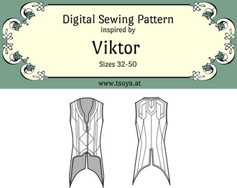 Viktor Cosplay Arcane Vest Act 2 (League of Legends) inspired Sewing Pattern | Sizes 32-50 | PDF