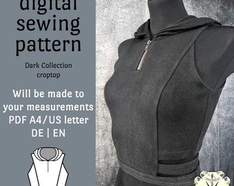 Cyberpunk Croptop TAILOR MADE Sewing Pattern NO sizes! | will be made to your measurements
