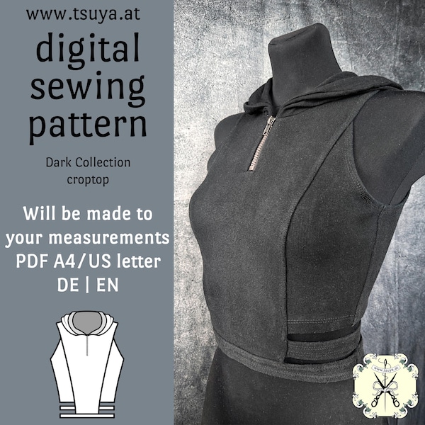 Cyberpunk Croptop TAILOR MADE Sewing Pattern NO sizes! | will be made to your measurements