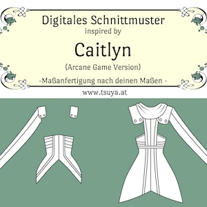 Caitlyn Cosplay Arcane Game Version (League of Legends) inspired Sewing Pattern | PDF