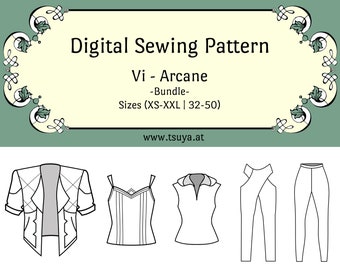 Arcane Vi Cosplay Pattern Bundle (League of Legends) inspired Sewing Pattern | Sizes 32-50 | PDF