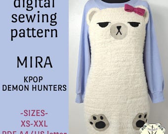 PDF | xs-xxl Mira PJ Cosplay Sewing Pattern from Kpop Demon Hunters