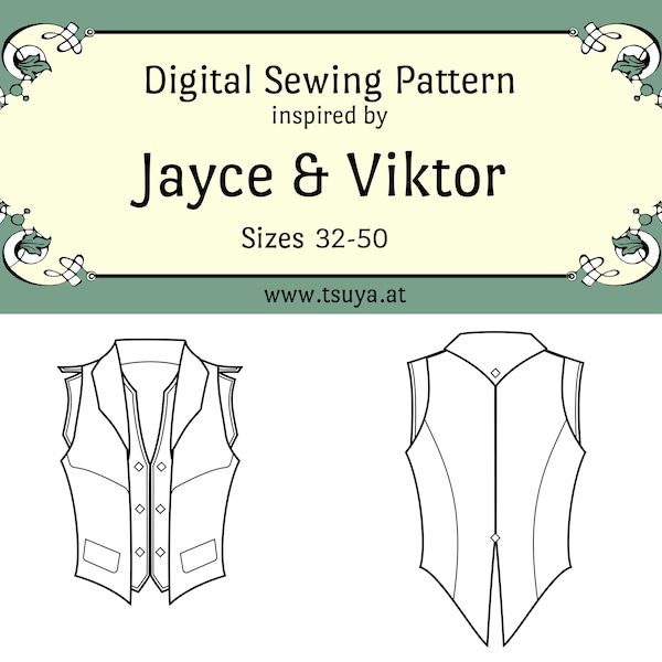 Arcane Jayce / Viktor Weste Cosplay (League of Legends) inspired Sewing Pattern | Sizes 32-50 | PDF