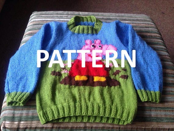 Peppa Pig Pullover Pullover Strickmuster Pdf Etsy