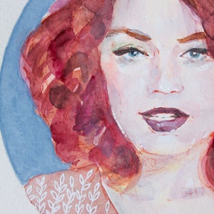 Colorful Portraits / Original Watercolors / Chelsea Bednar Design / Original Art / Magic / Watercolor Paintings Amy's New Hair