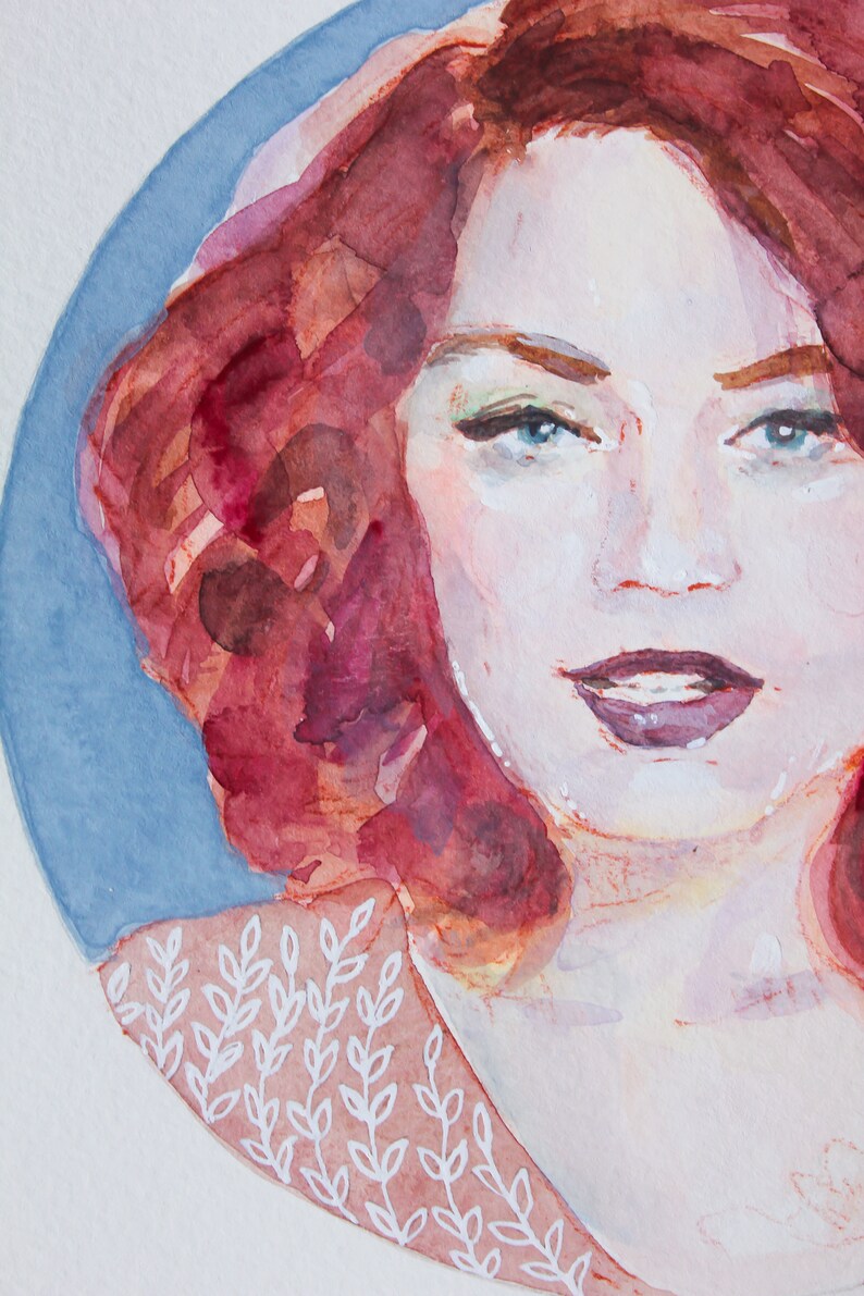 Colorful Portraits / Original Watercolors / Chelsea Bednar Design / Original Art / Magic / Watercolor Paintings Amy's New Hair