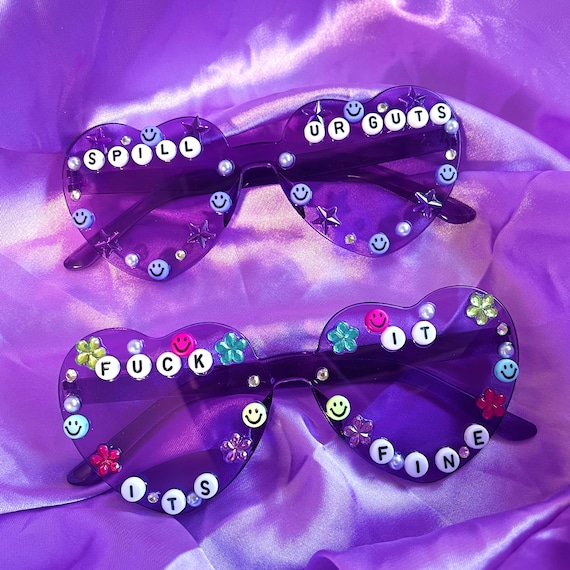 AIUSKS Cat Sunglasses Purple Pastel Aesthetic Profile Poster
