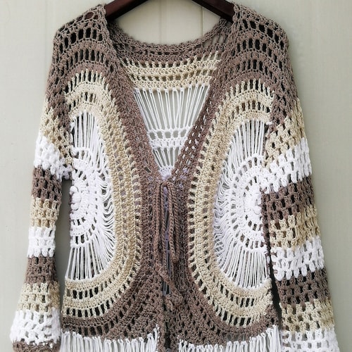 Long Crochet Cardigan Sweater Boho Long Sleeve Blouse Women - Etsy