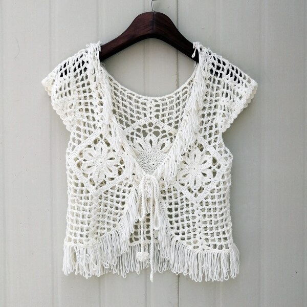 VERY J Front Tie Crochet Crop Top
