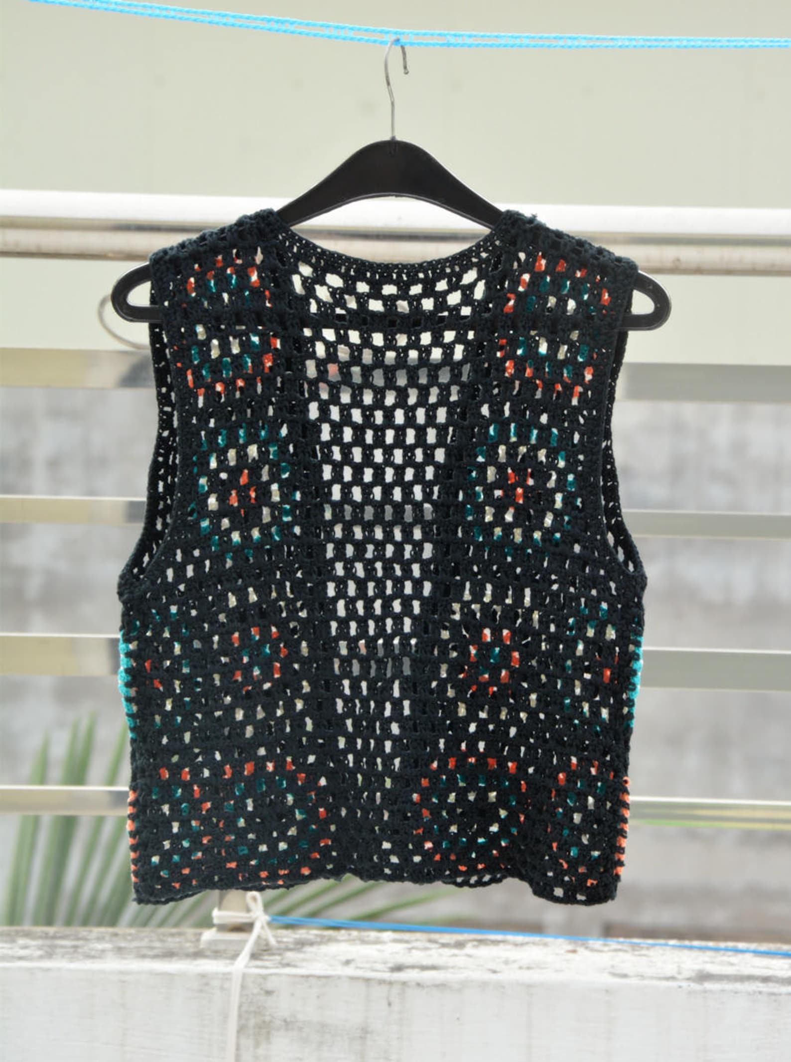 crochet cropped sweater vest