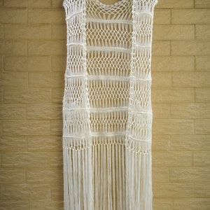 Long Fringe Crochet Vest Hippie Beach Cover Up