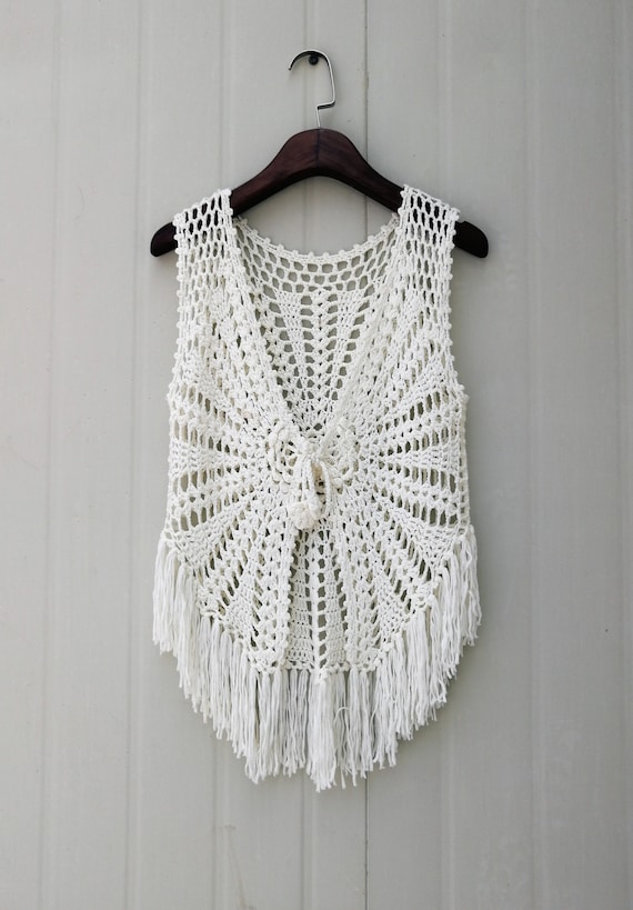 Crochet hippie vest clearance