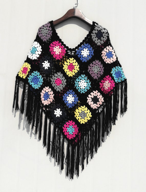 fringe poncho sweater