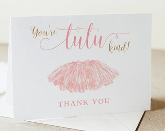 Ballerina Thank You Card Template, Tutu Theme (Instant Download)